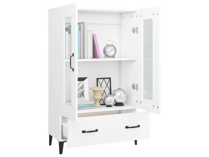 Décoratif - Placard de rangement - Buffet haut - Buffet salle à manger - Blanc 70x31x115cm - bois d'ingénierie con3996674