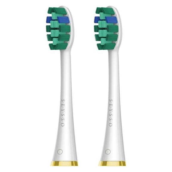 Seysso Gold-Weiss-Zahnbürstenköpfe für die Zahnaufhellung - SE0302W - 2 Stück (2x) (5364364)