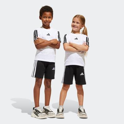Trainingsanzug ADIDAS SPORTSWEAR "ESSENTIALS KIDS -SET", Jungen, Gr. 110, schwarz-weiß (weiß, schwarz), Obermaterial: 100% Baumwolle, Sportanzüge Trainingsanzug, für Kinder, mit 2 Teilen, aus Baumwolle