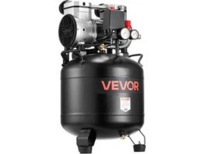 VEVOR Druckluft Kompressor 30 L, Luftkompressor 2PS, 113 L/min bei 6,2 bar, Max. 10 bar Druck, Ölfreier Kompressortank für Autoreparaturen, Reifenbefüllung, Lackierarbeiten, Holzarbeiten & Nageln
