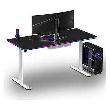 Ultradesk Gaming-Tisch QUEST, 140x70cm, 72-120cm, weiss-schwarz (UD-QST-FRWT/DTBB)