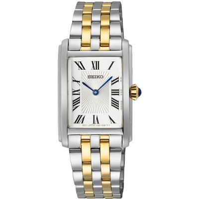 Quarzuhr SEIKO, silber (silberfarben, goldfarben, cremefarben), Armbanduhren, Damen, silbergoldfarben, Quarzuhr, Armbanduhr, Damenuhr, Edelstahlarmband