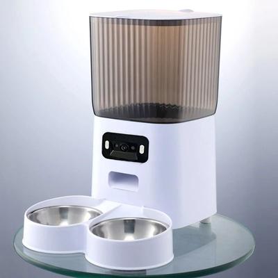 Uplift Essentials 5L Smart Automatic Pet Feeder HD Video Camera & Split Double Bowl Dry Food Dispenser double Bowl Video