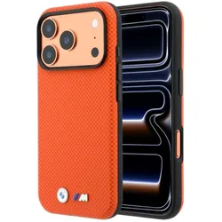 BMW Case M Quadrille Kevlar Metal Logo MagSafe for iPhone 18 Pro orange (Apple iPhone 18 Pro), Smartphone Hülle, Orange