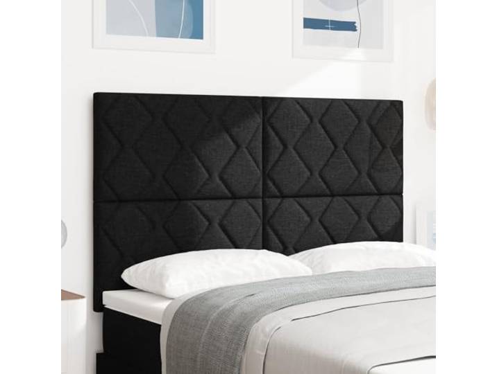 KTHLBRH Kopfteil mit schwarzem Diamantblock-Design, 160 cm, weicher Polyester-Stoff mit strapazierfähigem Holzrahmen, modern und funktional, zur Wandmontage