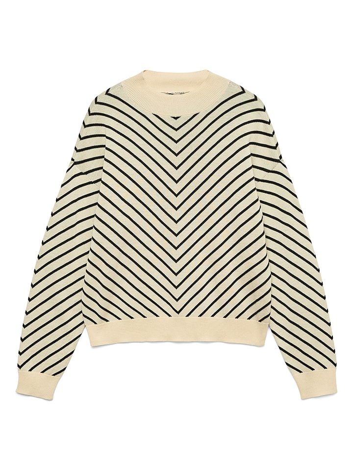 Vero Moda Pullover in Crème/ Schwarz - XS