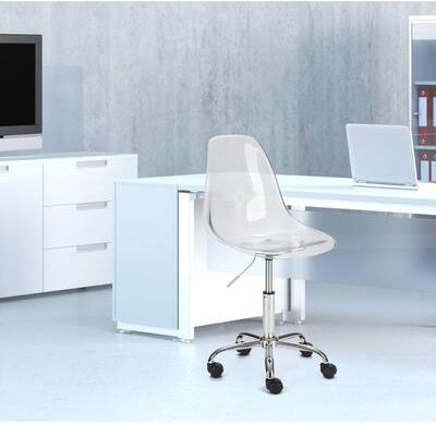 Urban Shop Urban Lifestyle Armless Acrylic Rolling Adjustable Office Chair