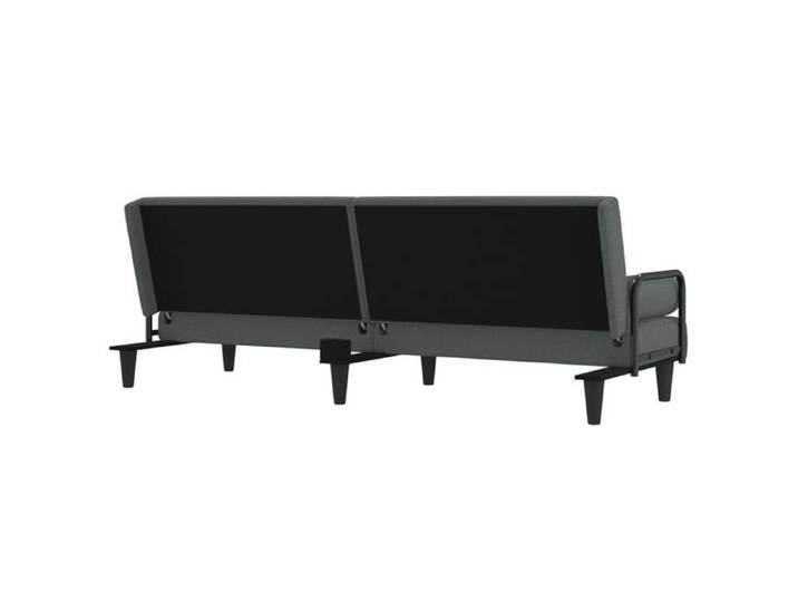 NEUF SOFA - DIVAN - Sofa-lit - Convertible en lit - avec accoudoirs gris foncé tissu FR00_91799901896