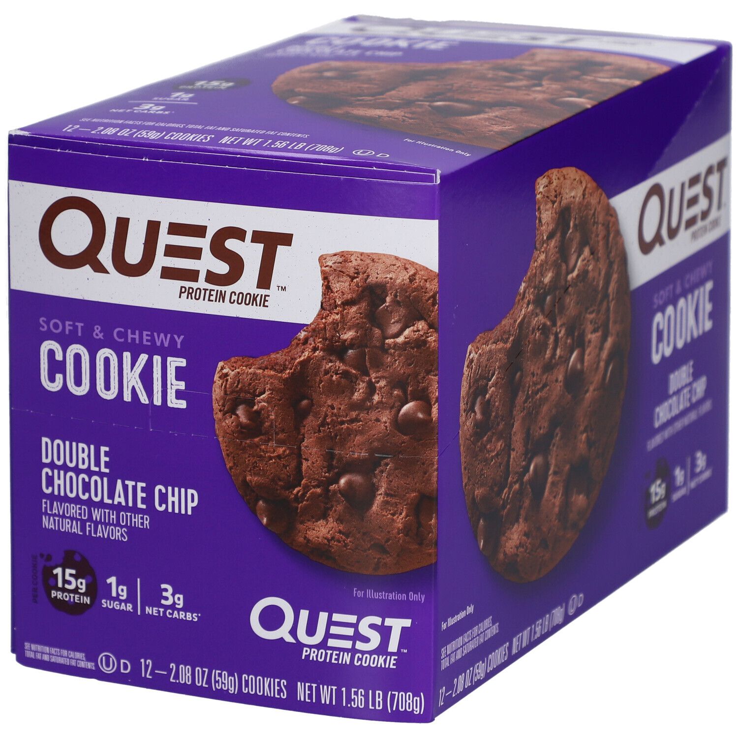 Quest Protein Cookie Double Chocolate Chip 12x59 g Kekse