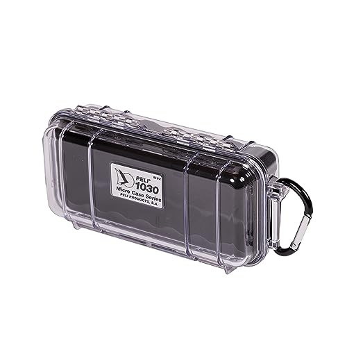 Peli 1030 Micro Case Waterdicht en Stofdicht, Zwart/Transparent, Capaciteit: 0,6 l