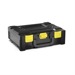 PROREGAL Werkzeugkoffer MetaBox M | HxBxT 14,5x34,5x45cm | 15 Liter | Mit Deck- & Frontgriff | ABS-Kunststoff | Verschlüsse Gelb | Werkzeugkoffer