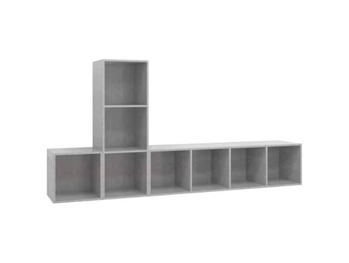 LMTYOENFG 3-TLG TV-Schrank-Set Wandmontage Betongrau Holzwerkstoff Platzsparende Hängeschränke fürs Wohnzimmer bieten viel Stauraum und Ordnung im modernen Beton-Look.