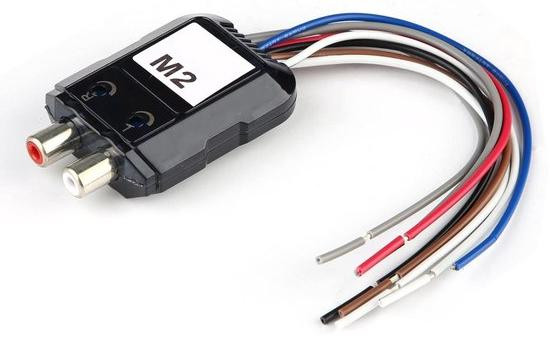 Zwarte 2-kanaals audio converter signaal omvormer voor auto audio