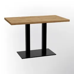 BIG Möbel GmbH Bistrotisch 120x80 cm | Eiche Rom Natur | Gusseisen Gestell