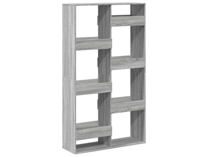 GFMGUEMV Raumteiler Grau Sonoma 100x33x175 cm aus Holzwerkstoff mit 8 Fächern, vielseitiges Regal für Bücher, Zeitschriften und Deko, pflegeleicht durch Glatte Oberfläche