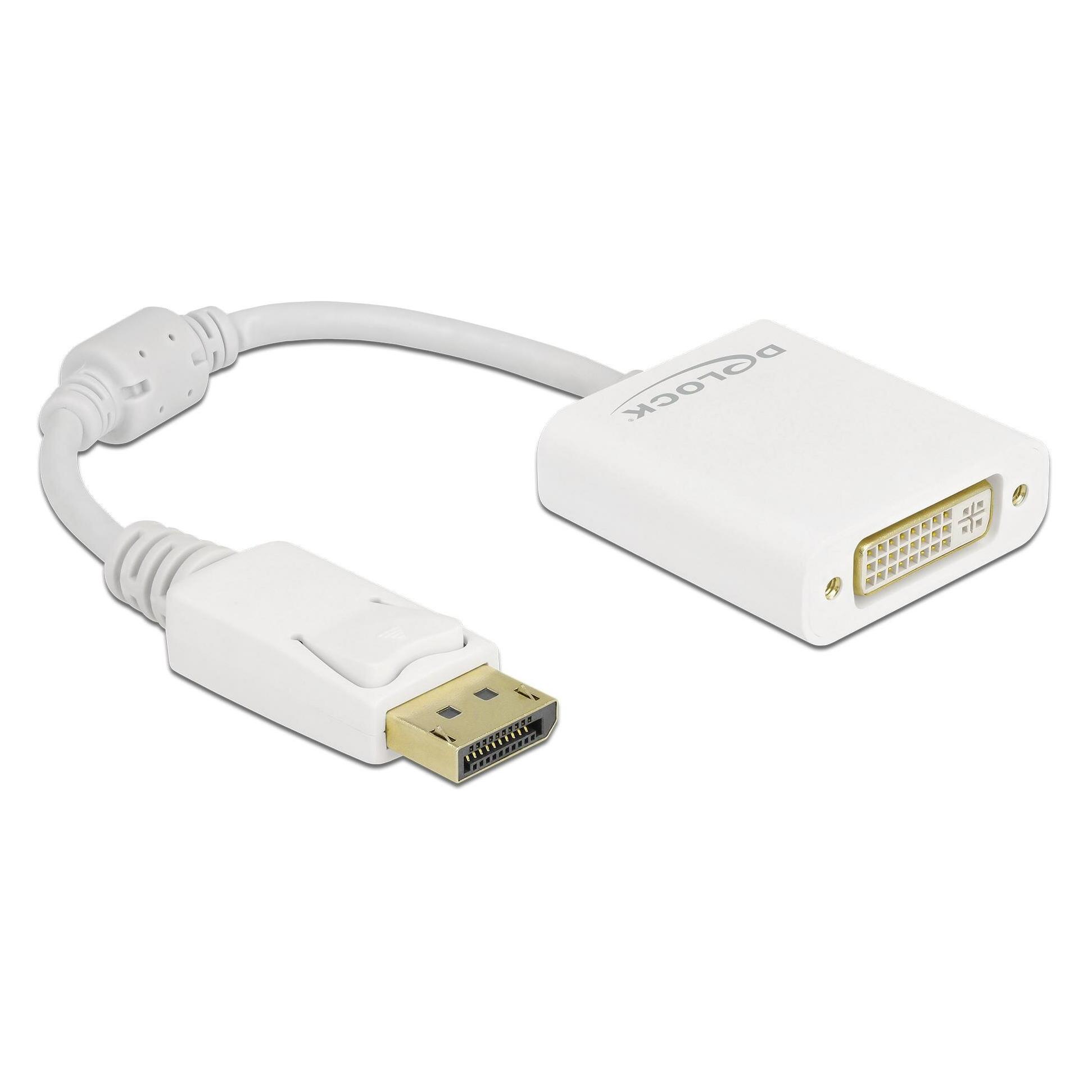 Delock Adapter DisplayPort 1.1 Stecker zu DVI Buchse Passiv weiss (DisplayPort) (61010)