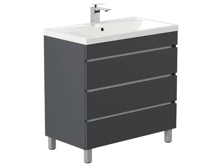 Meuble vasque sur pieds Fellini 81cm Gris/Graphite