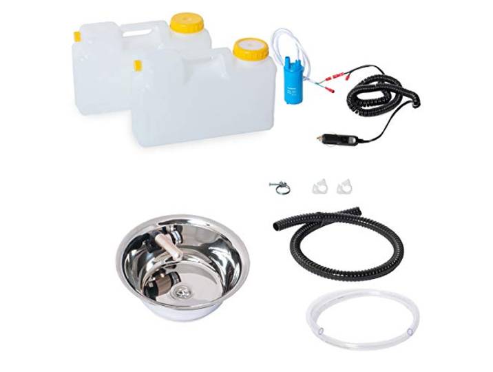 12V Wasseranlage Imbisswagen Verkaufsanhänger Campingküche Bausatz Spüle 32 cm Barwig Integriert 12 Liter (ad-ideen)