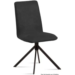 ESSZIMMERSTUHL (8er-Set) Dredi 47x92x60 Schwarz/Anthrazit