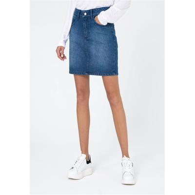 Sommerrock FRESHLIONS "Carmen", Damen, Gr. M, blau (hellblau), 100% Baumwolle, unifarben, kurz, Röcke, im klassischen Design