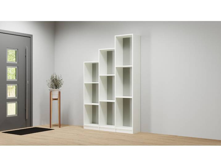 Stufenkleiderschrank 30 cm tief Premium Dekore Weiß