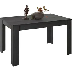 Esstisch HOME AFFAIRE "Rimini", schwarz (schwarz melamin holzstruktur, schwarz melamin holzstruktur, schwarz melamin holzstruktur), H:79cm, Tische, Esstisch, Breite 137, verlängerbar