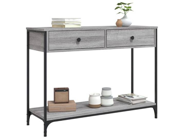 {Gris}Table moderne - Table console/couloir - sonoma gris 100x34 5x75 cm bois d'ingénierie - Cadre robuste_13521