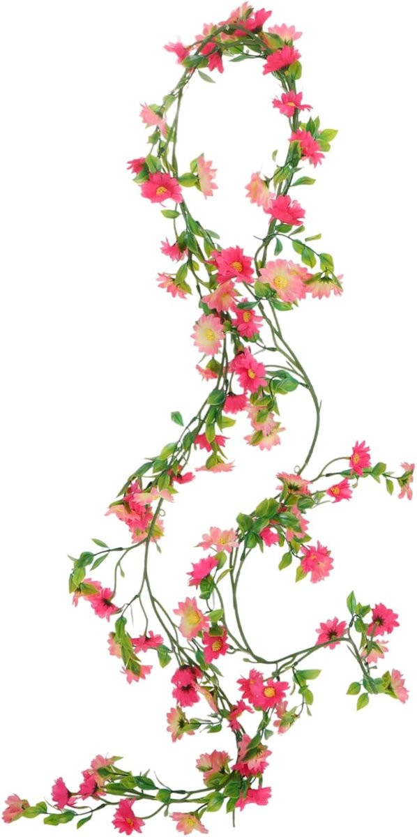 Kunstmatige Margriet Bloemenguirlande - Roze Zijden Slangplant - 210 cm Lengte