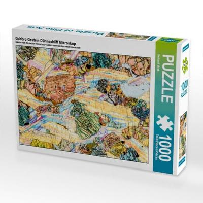 CALVENDO Puzzle Gabbro Gestein Dünnschliff Mikroskop 1000 Teile Puzzle quer | 1000 Teile Lege-Größe 64 × 48 cm Foto-Puzzle für glückliche Stunden