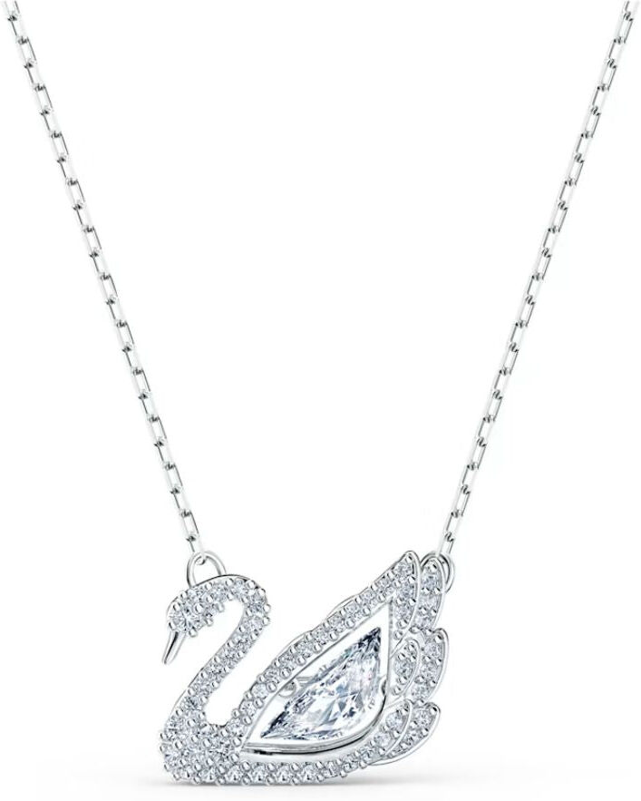 Swarovski Dancing Swan riipus, vaalea metalli ja kirkkaat kristallit 5514421