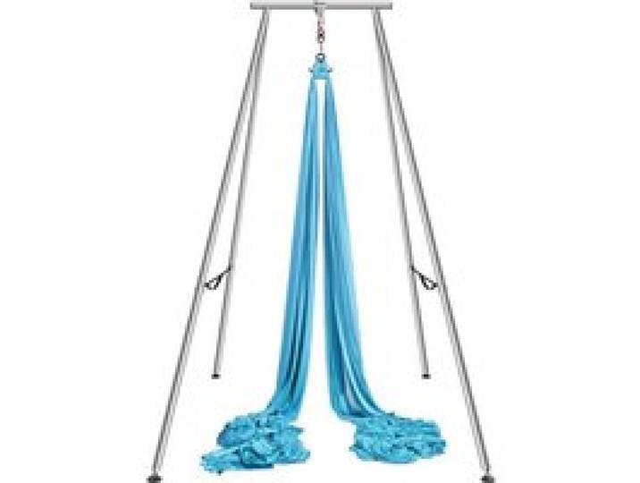 VEVOR Kit Balançoire de Yoga Aérien et Hamac, Support de Yoga Professionnel 295 cm de Hauteur, Hamac Bleu 12x2,6 m, Capacité de Charge Maximale de 250 kg, pour Fitness Musculation Pilates Gym Maison