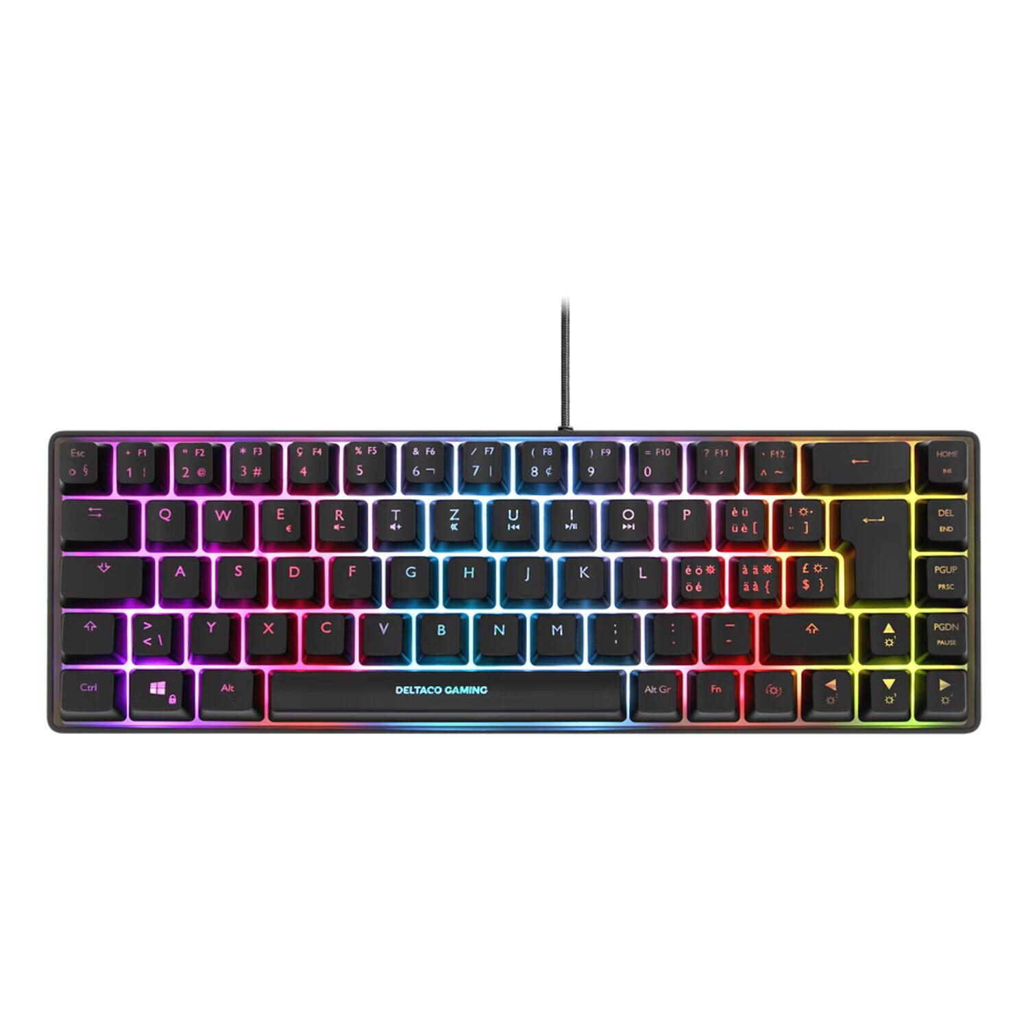 DELTACO DK240 Gaming Mini-Tastatur - QWERTZ Deutsch - Schwarz/Halbtransparent GAM-158-DE