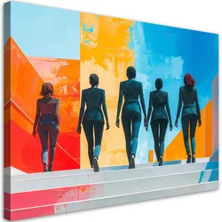 LEINWANDBILD Figuren Menschen Bunt Abstrakt 60x40cm