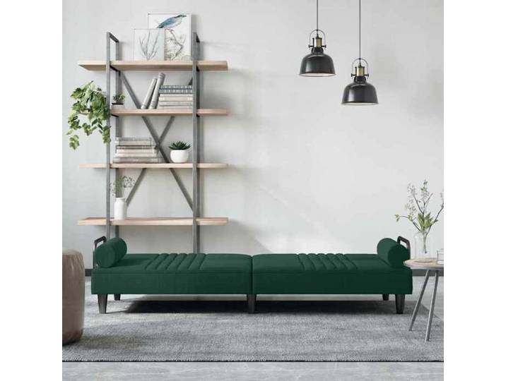 NEW Vert Sofa ergonomique - - Canapé-lit convertible - Sofa-lit - avec accoudoirs vert foncé velours(1parcel)3943576