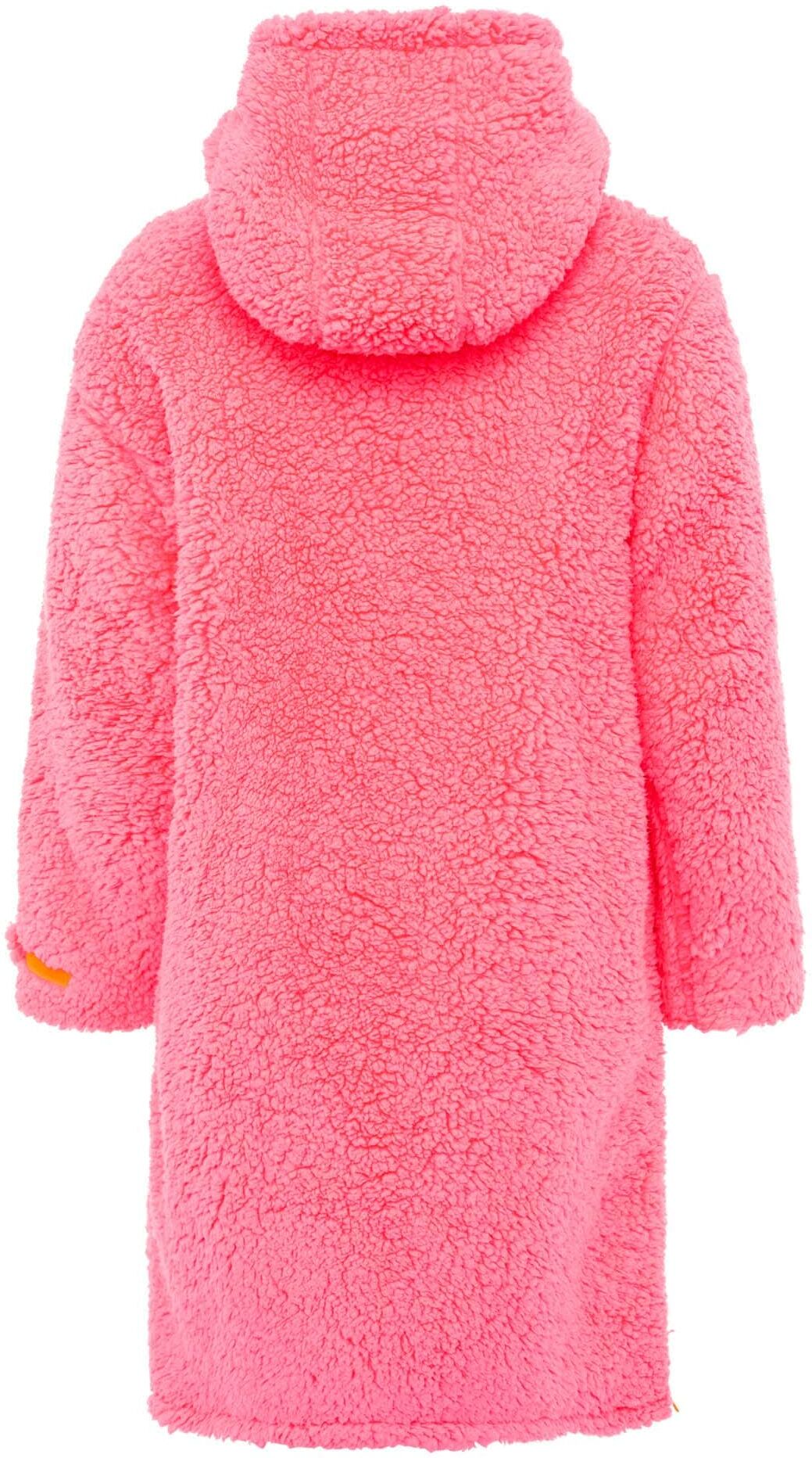 Kurzmantel ZWILLINGSHERZ "Oversize Teddy Windjacke ZH", Damen, Gr. S/M, neonpink, Obermaterial: 100% Polyester, Mäntel Kurzmantel, weiches Teddy-Material, Kapuze, Reissverschluss, seitliche Taschen neonpink S/M