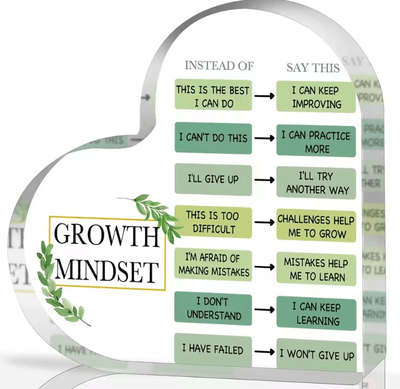 Inspire Curations Growth Mindset Acrylic Wall Decor Inspirational Affirmation Sign For Home & Office Growth Mindset Acrylic Wall Decor Inspirational Affirmation Sign For Home & Office