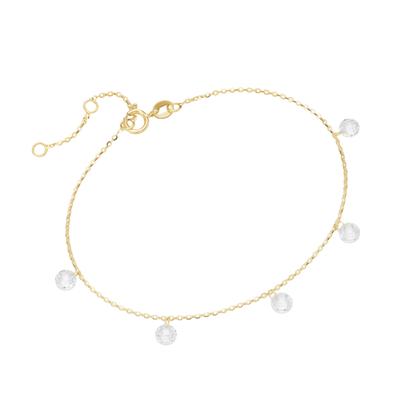 Armband LUIGI MERANO "mit Zirkonia Steinen, Gold 375", gold, Armbänder, Damen, 19cm, Armband
