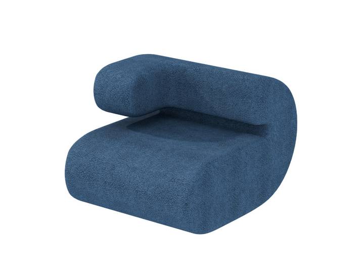 Vercart Sofa Modulares Sofa Kommaform Blau Rechte Armlehne, Mode, 76x66x90 cm, Wohnzimmer, Sofas & Couches, Sofas, Modulsofas