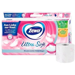Zewa Toilettenpapier Ultra Soft 4-lagig 8 Rollen weiß