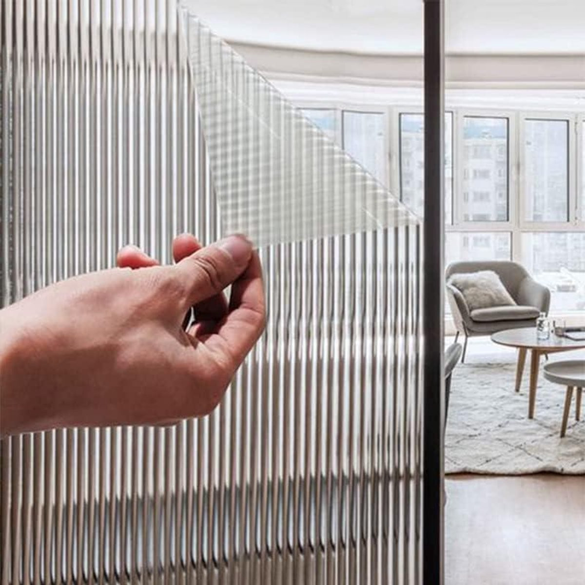 Raamfolie Privacy Frosted Glassticker - Decoratieve Niet-klevende Privacy Verhogende Folie op Maat
