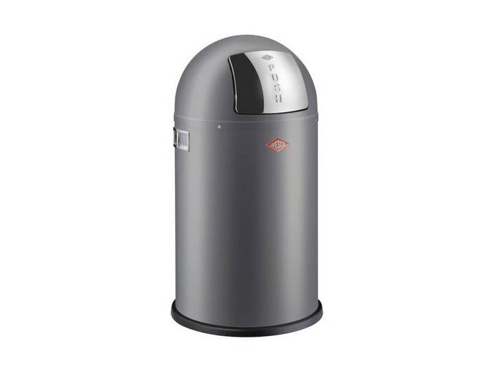 Wesco Abfallsammler Pushboy Junior, Graphit, Metall, 22 L, 63 cm, Küchen, Küchenausstattung, Mülleimer