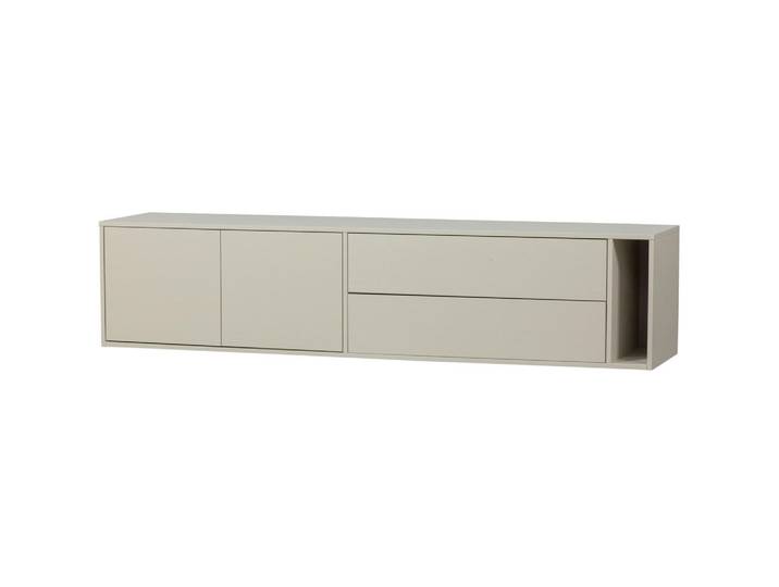 Livetastic Lowboard Settle down, Grau, Holz, Kiefer, 1 Fächer, 2 Schublade(n) Schubladen, 200x45x44 cm, stehend, Holzmöbel, Kleinmöbel Holz, Holzkommoden, Lowboards Holz