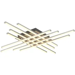 LED Deckenleuchte Deckenlampe verstellbare Lichter Metall Nickel opal L 71 cm