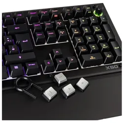 Das Keyboard X50Q, DE Layout, soft tactile Omron (DE, Kabelgebunden), Tastatur, Schwarz