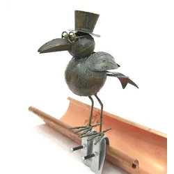 DanDiBo Rabe aus Metall 8912 Dachschmuck für die Dachrinne 30 cm Vogel Figur Dekoration