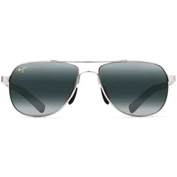 Maui Jim GUARDRAILS _ Mattes Silber und schwarzblaue Gummibügel (327-17)