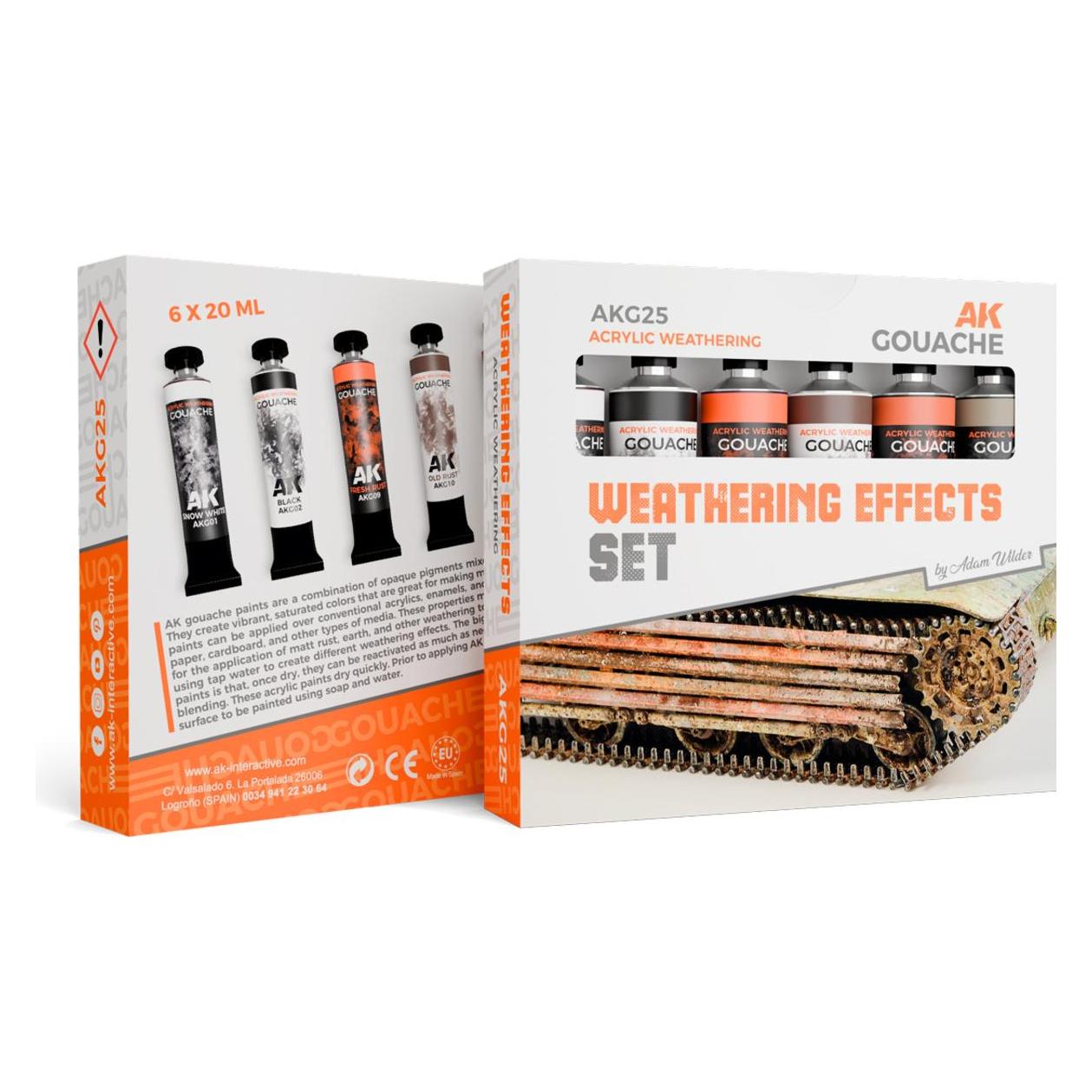 AK Interactive Weathering Effects Set - Ak Gouaches (AKG25)