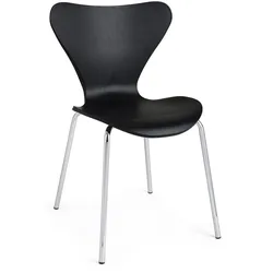 Stuhl Tessa 4er-Set, Kunststoff und Metall, modern, schwarz, komfortables Design für Dein Zuhause