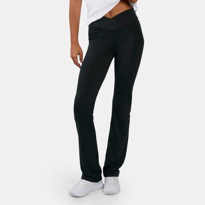 Trainingstights REEBOK "CORE HIGH RISE BOOTCUT PANT", Damen, Gr. XL, N-Gr, schwarz, Obermaterial: 91% Polyester, 9% Elasthan, Hosen, Bootcut-Schnitt, mit leicht ausgestelltem Saum