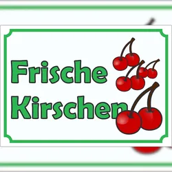 HB-Druck Werbeaufkleber Aufkleber Frische Kirschen A1 (594x841mm)